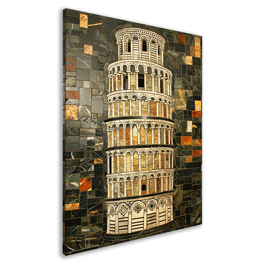 Kleurrijk mozaïek van de toren van Pisa canvas