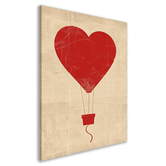 Minimalistisch hartvormige luchtballon kunstwerk canvas