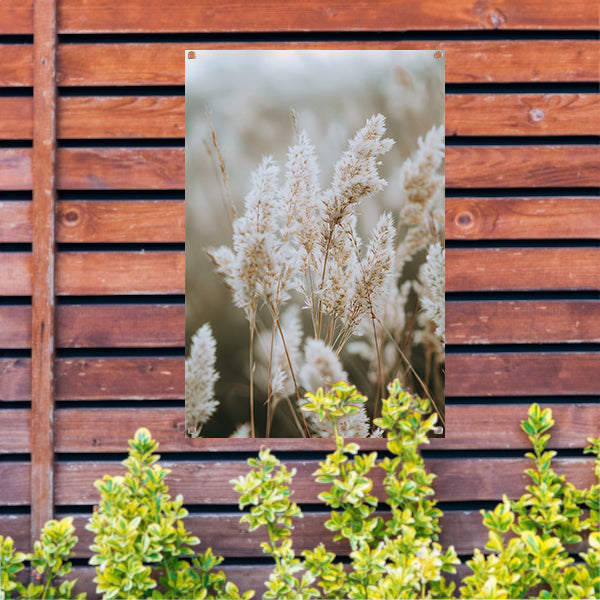 Close-up van Witte Pluimen tuinposter