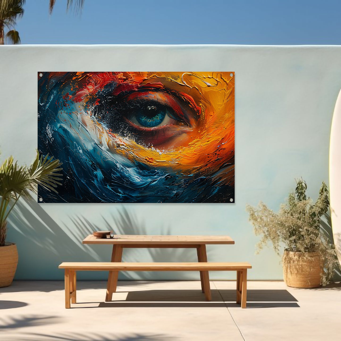 Blauw ogen tuinposter