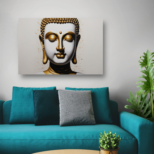 Gouden Boeddha - Sereniteit en Wijsheid canvas