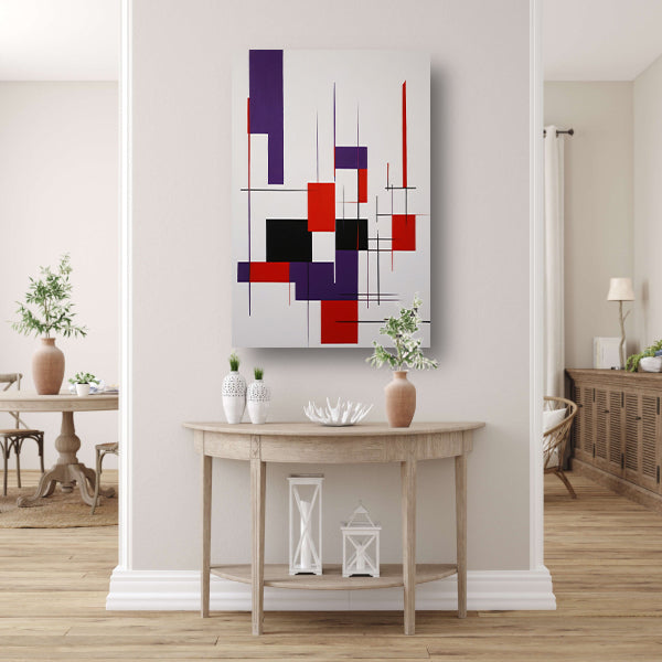 Geometrische Abstractie in Primaire Kleuren canvas