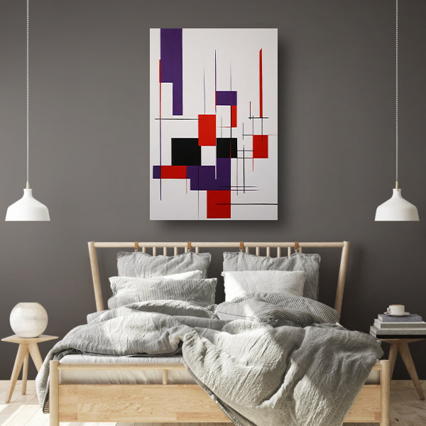 Geometrische Abstractie in Primaire Kleuren canvas