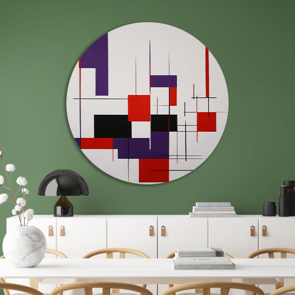 Geometrische Abstractie in Primaire Kleuren forex muurcirkel