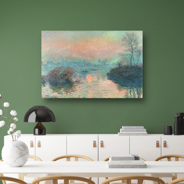 Zonsondergang op de Seine bij Lavacourt - Claude Monet poster