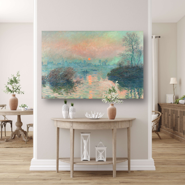 Zonsondergang op de Seine bij Lavacourt - Claude Monet poster