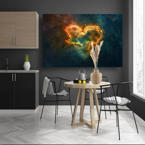 Hartvormige nevel omgeven door sterren canvas