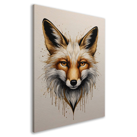Modern Fox Portrait with Dynamic Splashes canvas