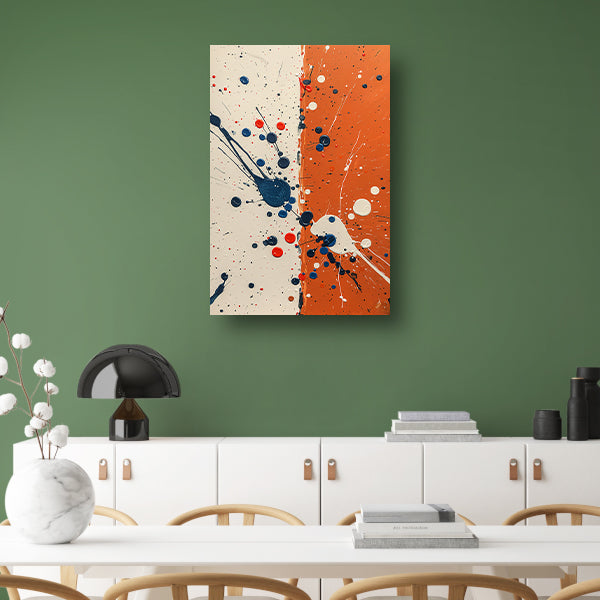Abstract met Kleurrijk verfspatten canvas met baklijst