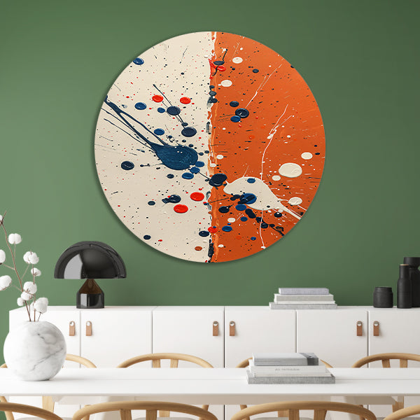 Abstract met Kleurrijk verfspatten forex muurcirkel