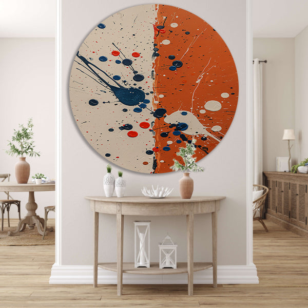 Abstract met Kleurrijk verfspatten forex muurcirkel