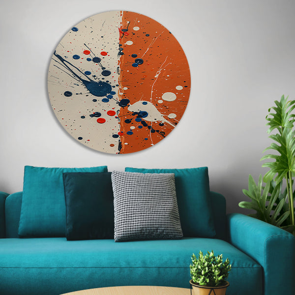 Abstract met Kleurrijk verfspatten forex muurcirkel