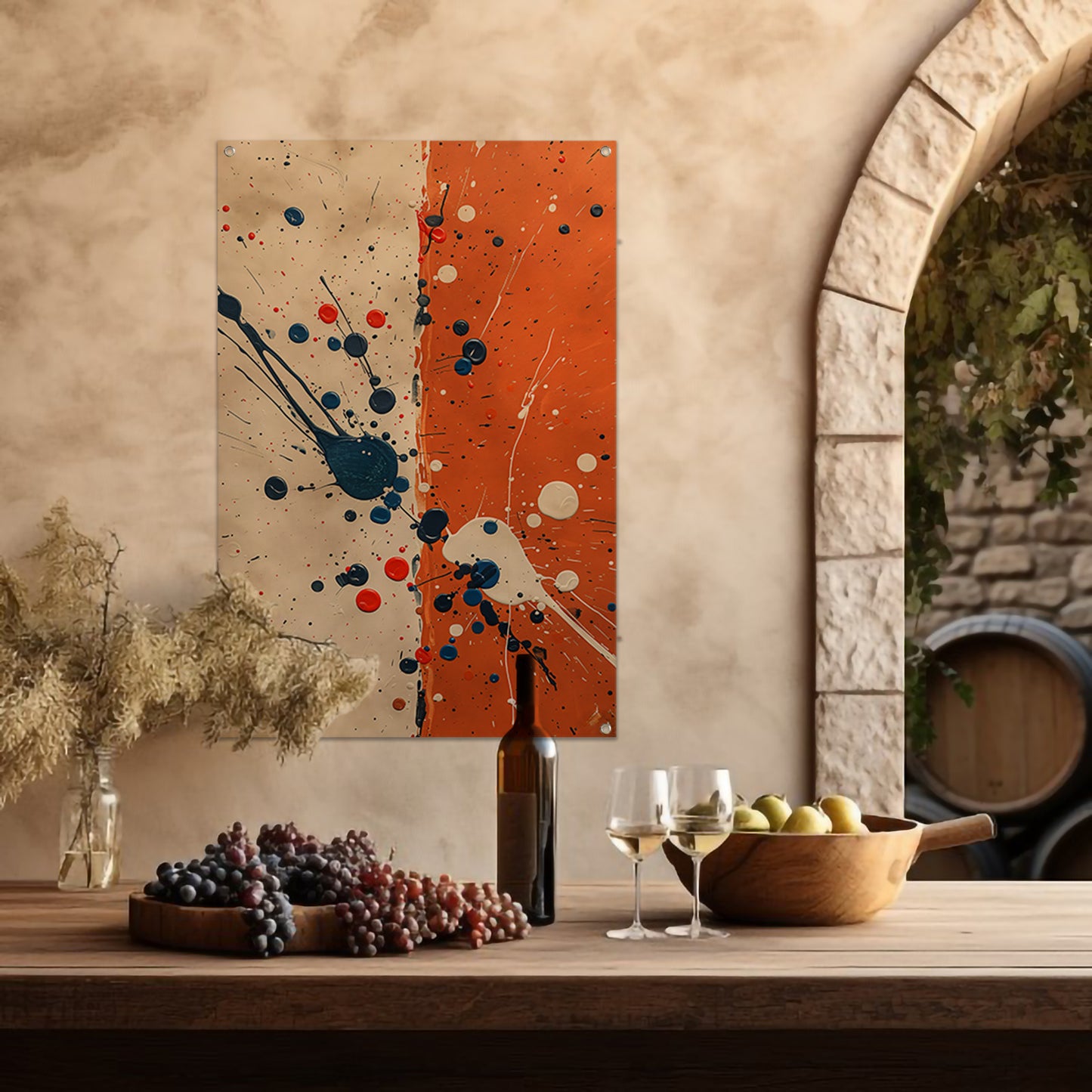 Abstract met Kleurrijk verfspatten tuinposter