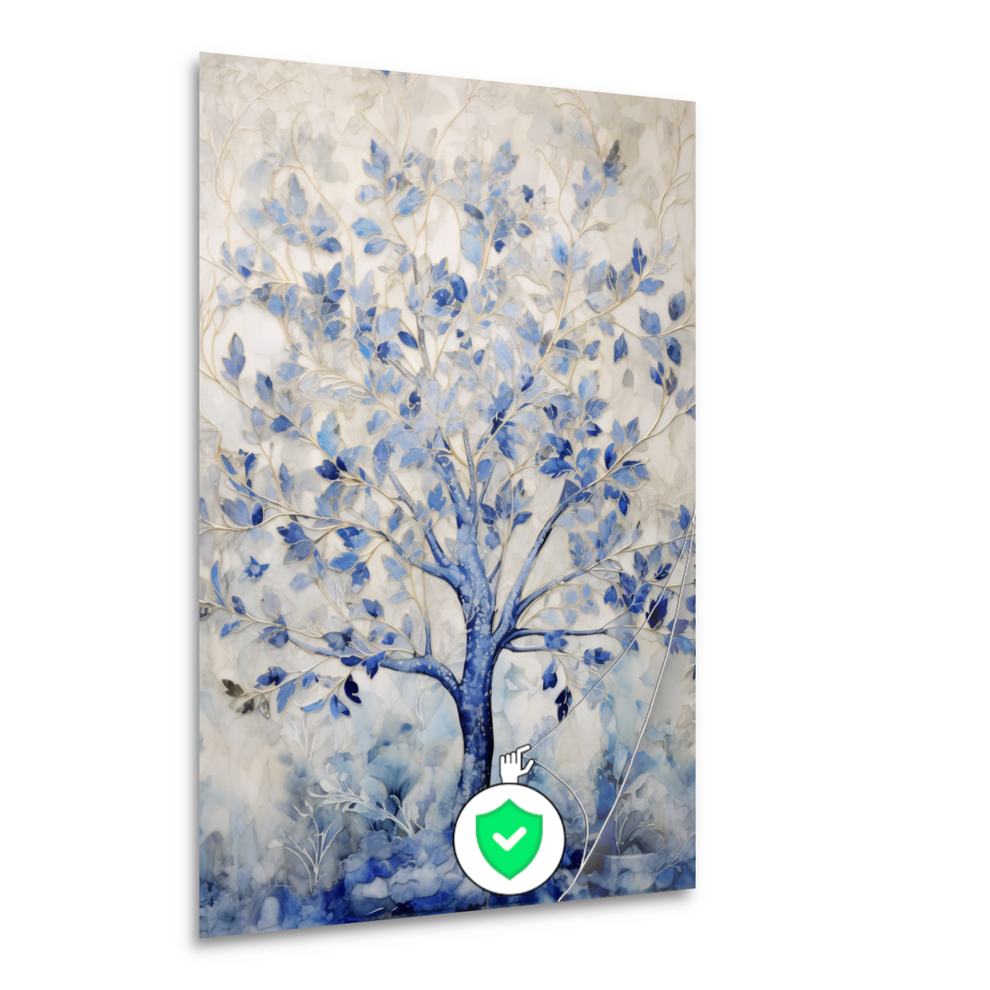 Minimalistische blauwe boom poster