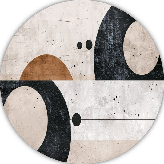 Abstracte harmonie van cirkels en lijnen aluminium muurcirkel