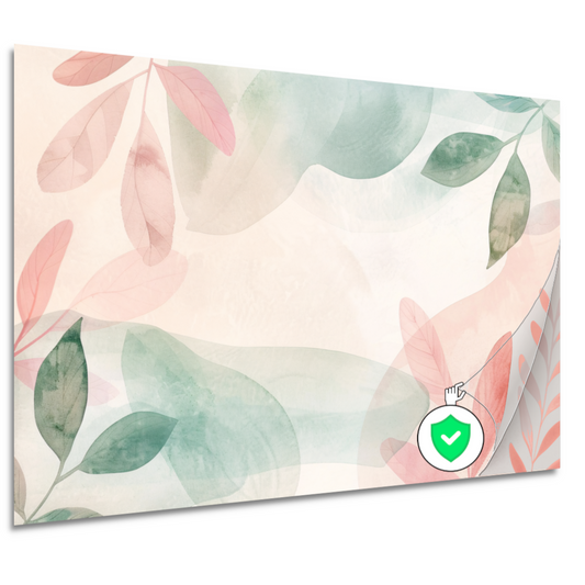 Abstract Aquarel Bladeren in Pastelkleuren poster