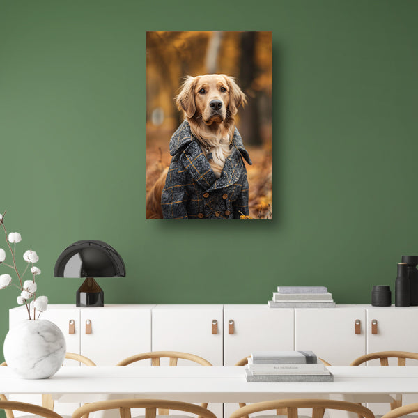 Gouden Retriever in Tweed Jas poster