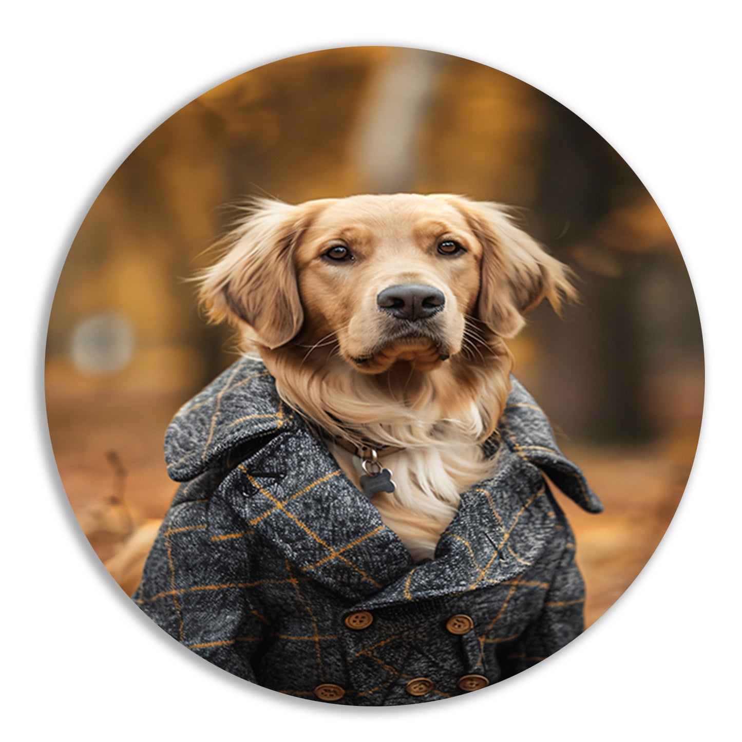 Gouden Retriever in Tweed Jas forex muurcirkel