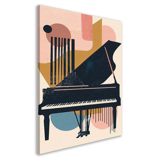 Abstract Piano in Levendige Kleuren canvas