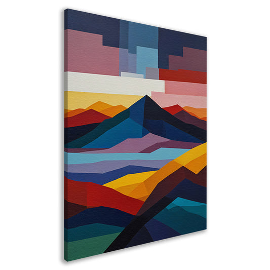 Geometrische Abstractie van een Berglandschap canvas