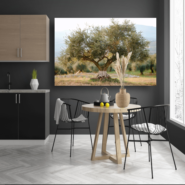 Olijfboom in Impressionistische Stijl canvas met baklijst