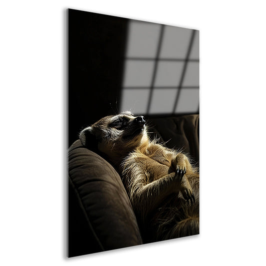 Slapende Meerkat op Bank acrylglas