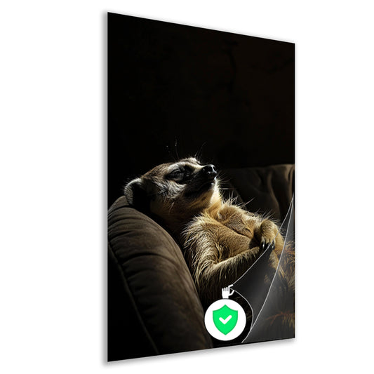 Slapende Meerkat op Bank poster