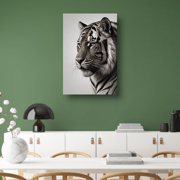 Majestueuze Tijger in Zwart-Wit canvas