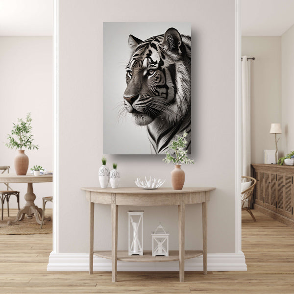 Majestueuze Tijger in Zwart-Wit canvas