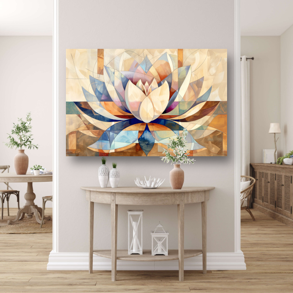 Abstracte Geometrische Lotus in Kleur acrylglas