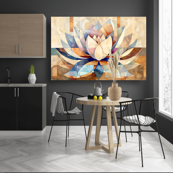 Abstracte Geometrische Lotus in Kleur acrylglas