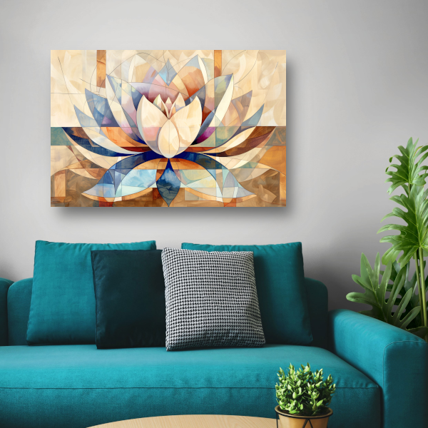 Abstracte Geometrische Lotus in Kleur acrylglas