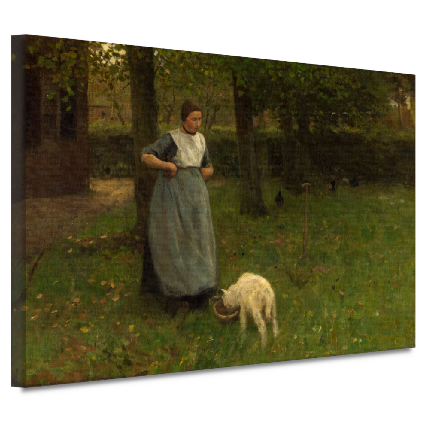 Vrouw uit Laren met Lamsvlees - Anton Mauve canvas