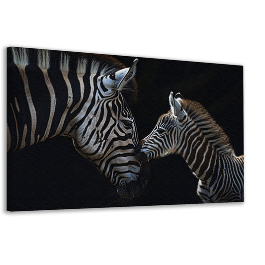 Intiem moment tussen twee zebras canvas