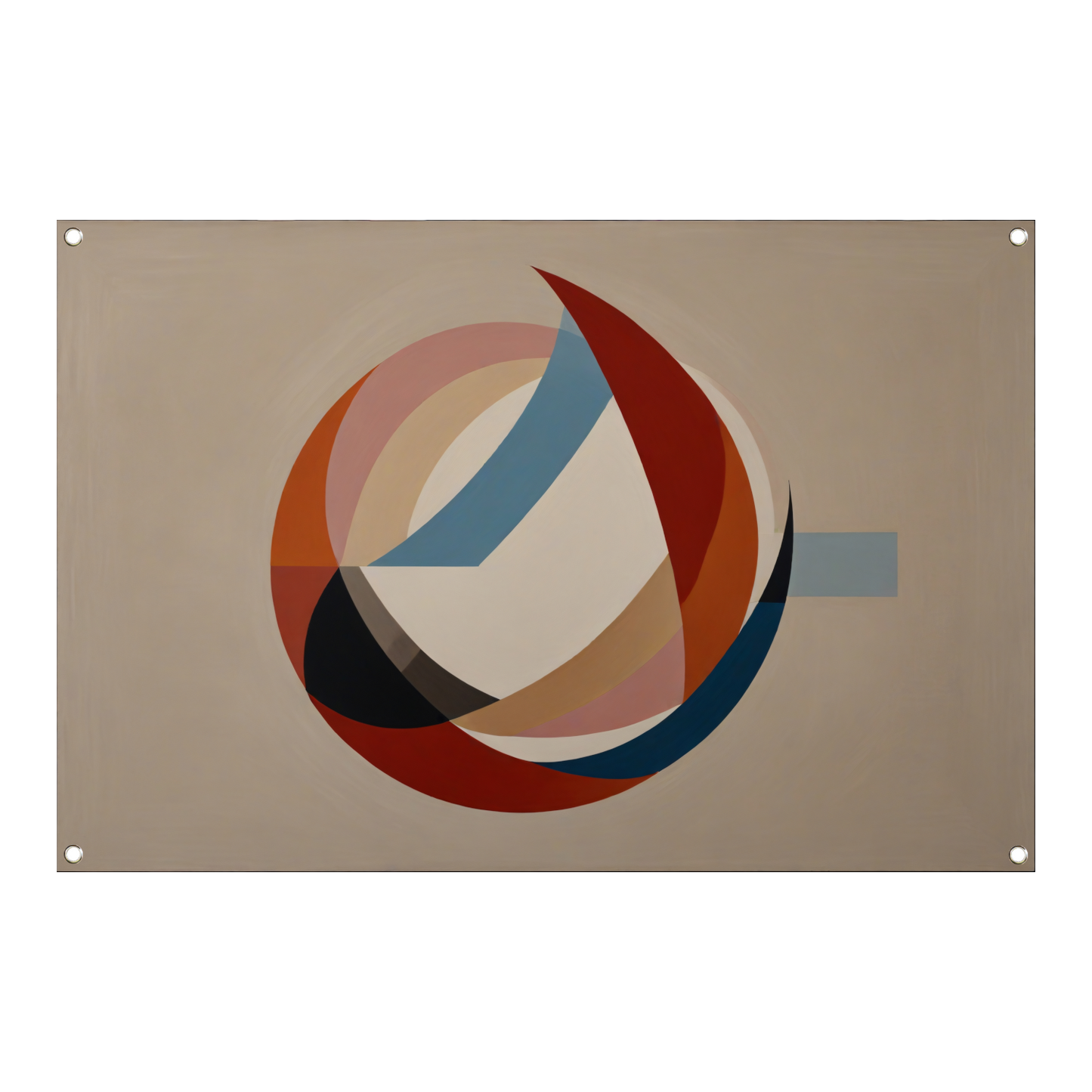 Abstracte symmetrie met cirkels en lijnen tuinposter