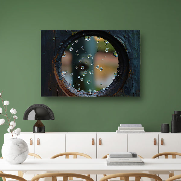 Waterdruppels in Cirkelvormige Opening canvas
