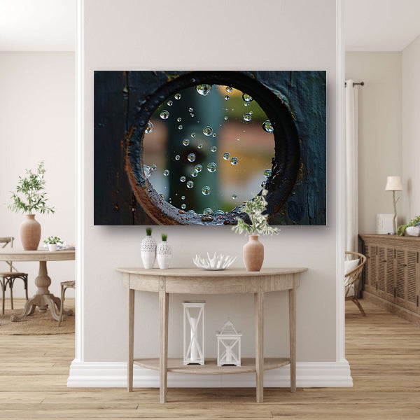 Waterdruppels in Cirkelvormige Opening canvas