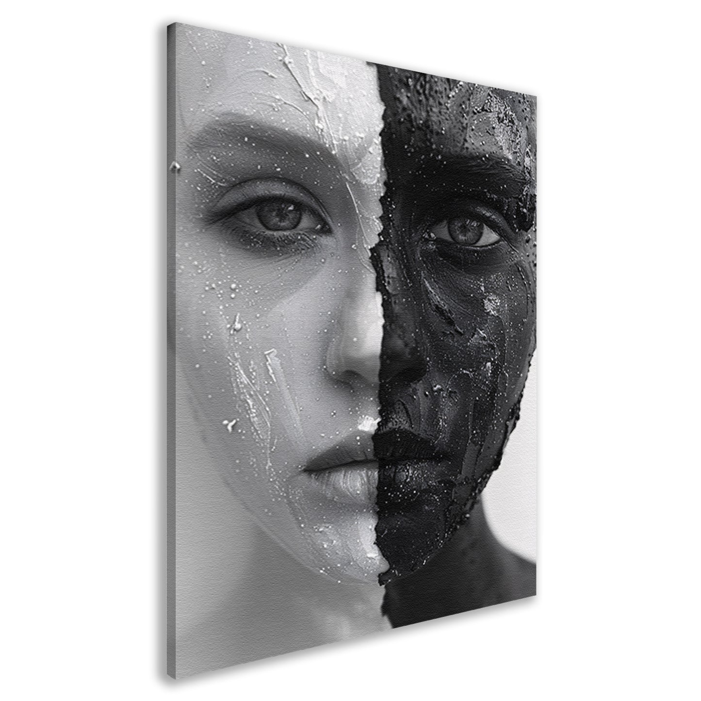Gelaagde Visie in Zwart en Wit canvas