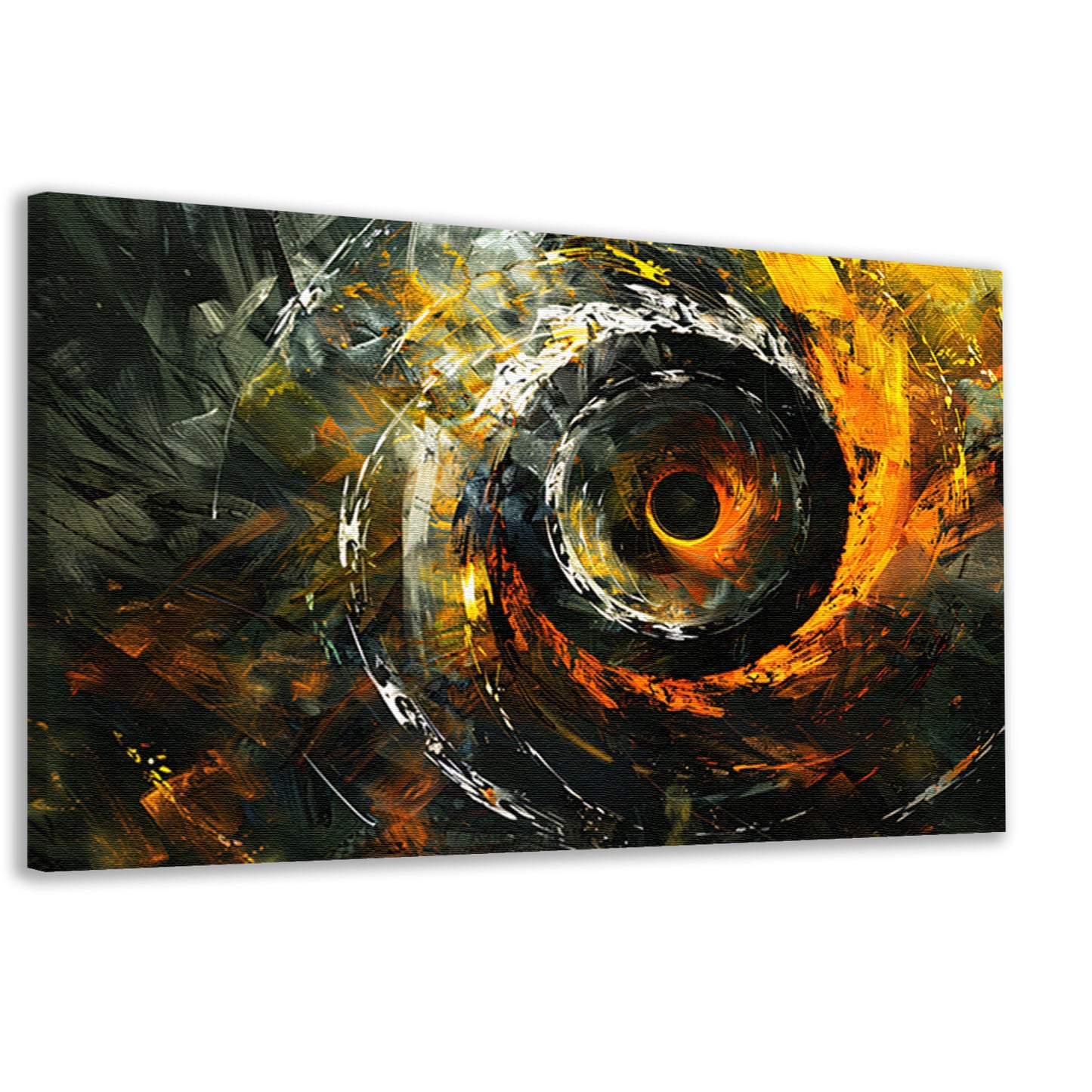 Dynamisch abstract schilderij met spiraalvormen canvas
