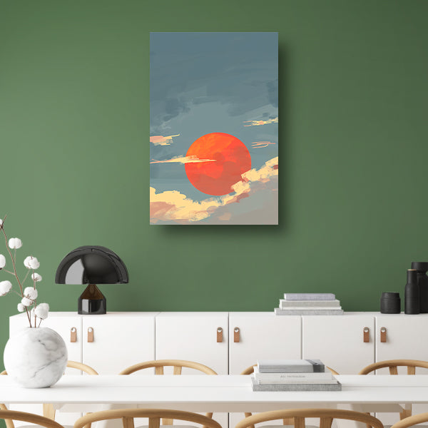 Adembenemende digitale kunst van zonsondergang poster