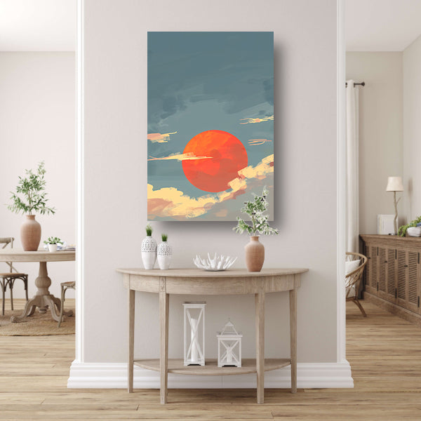 Adembenemende digitale kunst van zonsondergang poster