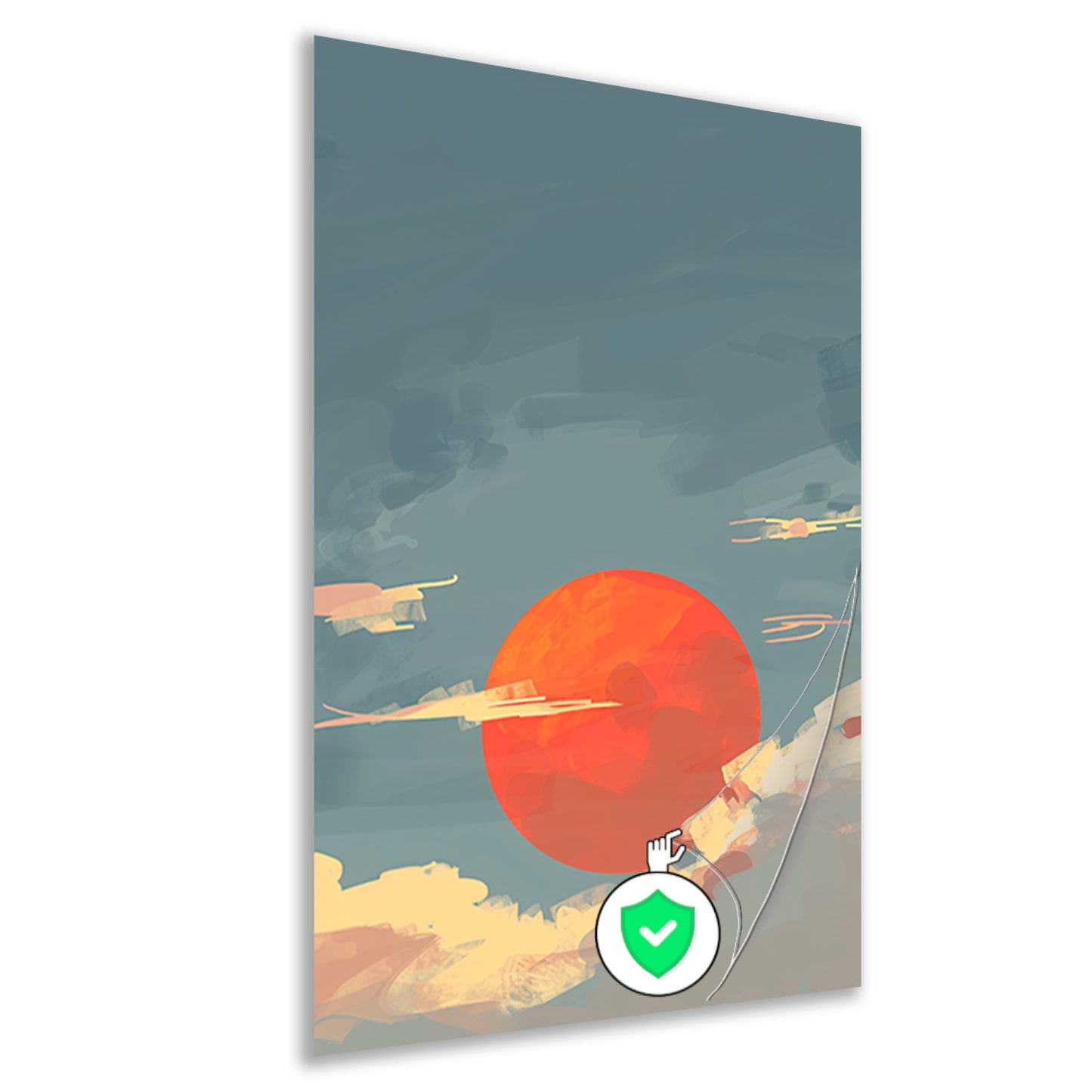 Adembenemende digitale kunst van zonsondergang poster