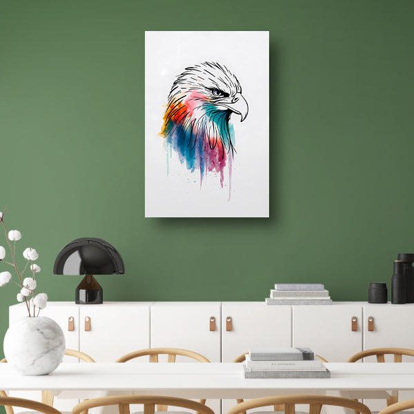 Moderne Kleurrijke Adelaar Lijnkunst canvas