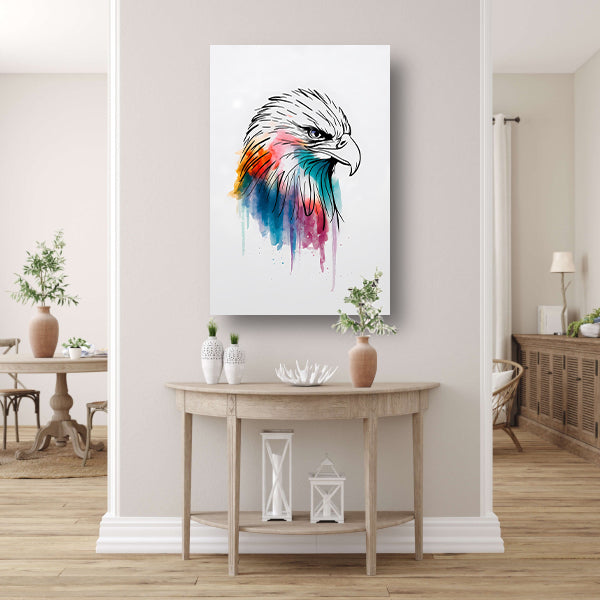 Moderne Kleurrijke Adelaar Lijnkunst canvas