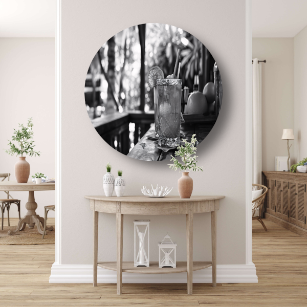 Minimalistisch stilleven mojito aluminium muurcirkel