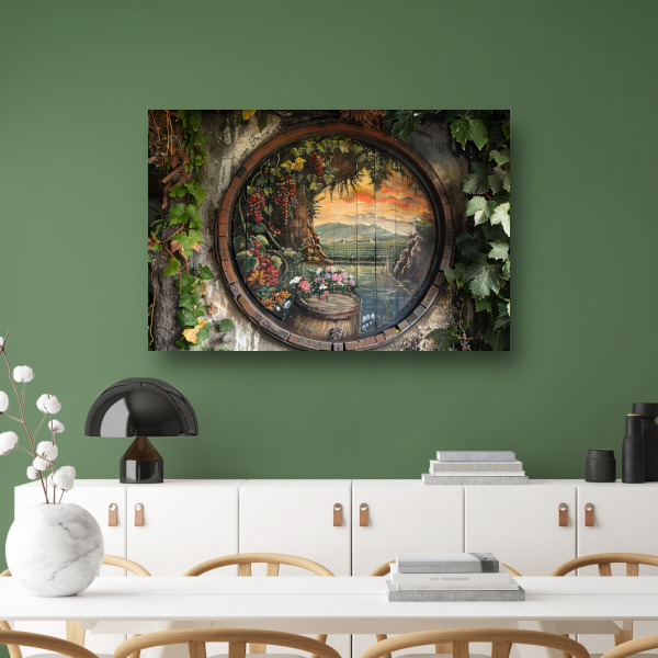 Impressionistisch Wijnvat Landschap canvas