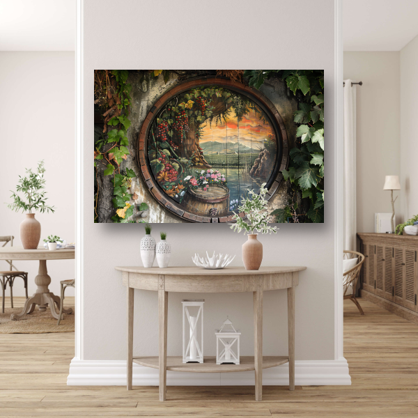Impressionistisch Wijnvat Landschap canvas