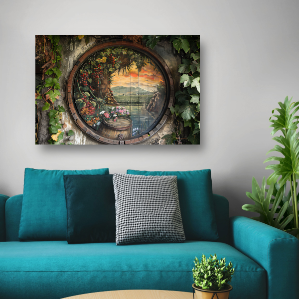 Impressionistisch Wijnvat Landschap canvas