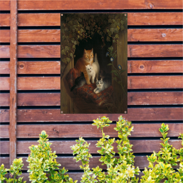 Kat met kittens - Henriëtte Ronner-Knip tuinposter