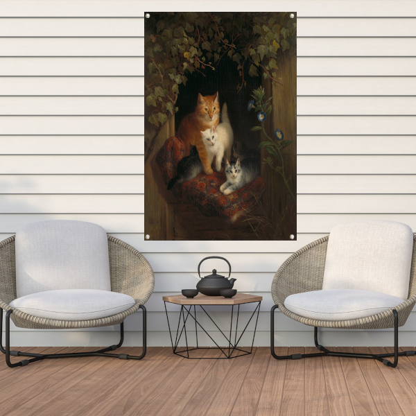 Kat met kittens - Henriëtte Ronner-Knip tuinposter